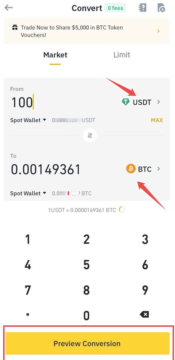 Binance Convert USDT to BTC