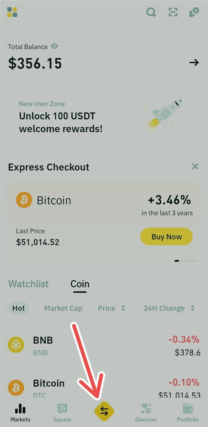 Convert on Binance Lite Android