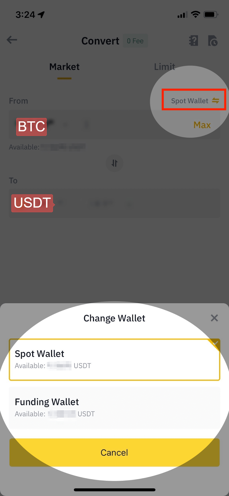 Binance Pro Trade Convert Change Wallet iOS App