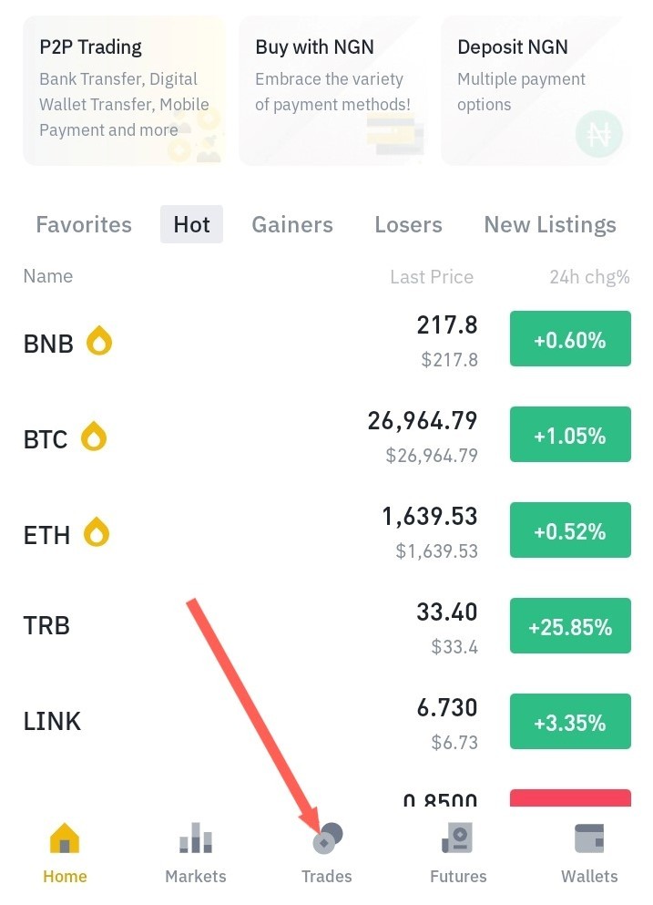 Trade on Binance Pro iOS