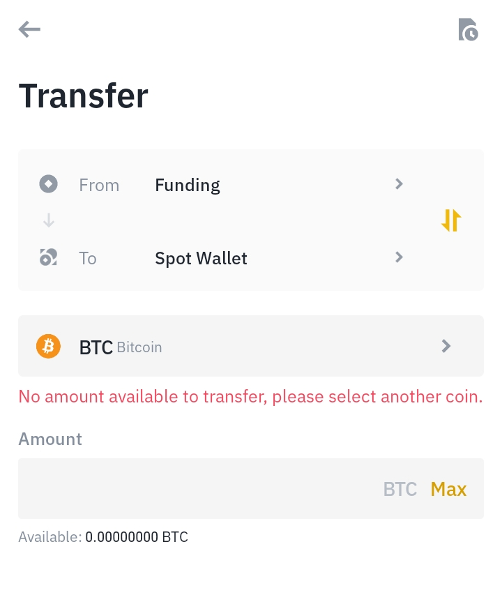 Binance Funding wallet transfer Android